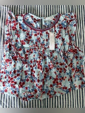 Poupette St. Barth Light Blue KooKoo Bird Amber Blouse